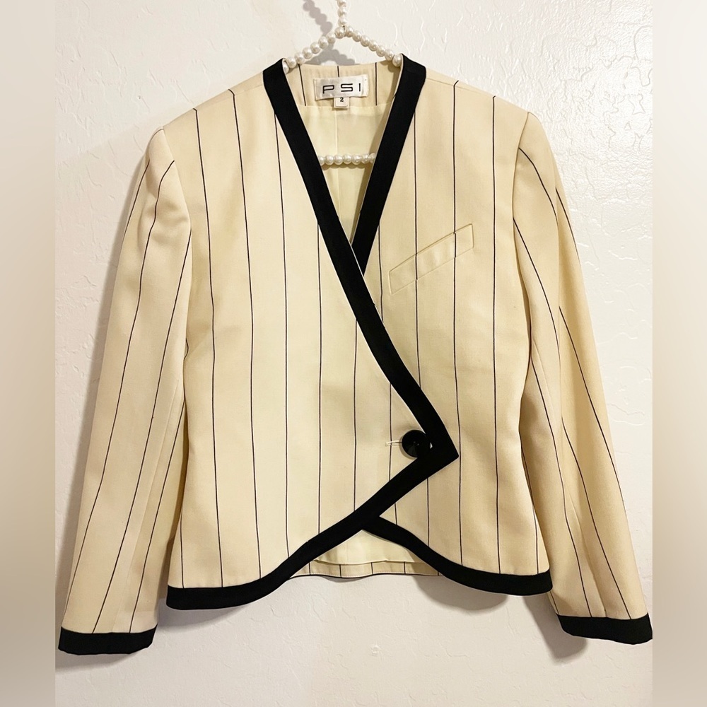 PSI vintage striped blazer cropped size 2
